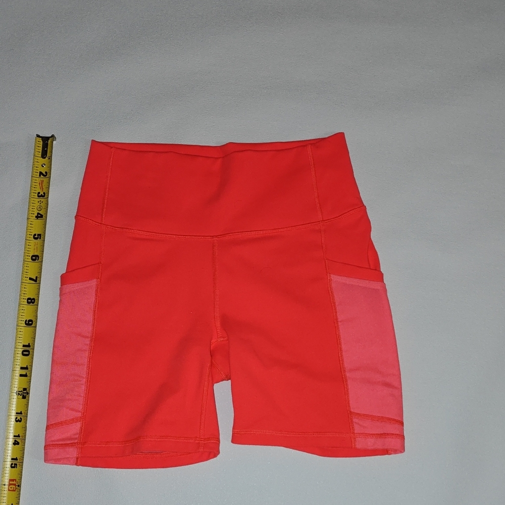 Fabletics Vibrant Red and Pink Athletic Shorts